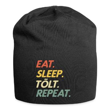 Eat Sleep Tölt Repeat - Horse Icelandic Gift - Jersey Beanie - black - Front