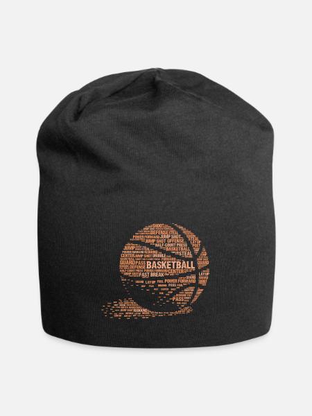 Style de calligraphie de typographie de basket-ball - Bonnet en jersey - noir