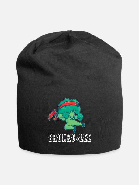Brokko-Lee,Kampfsport Brokkoli,Vegan Sport Shirt - Jersey-Beanie - Schwarz