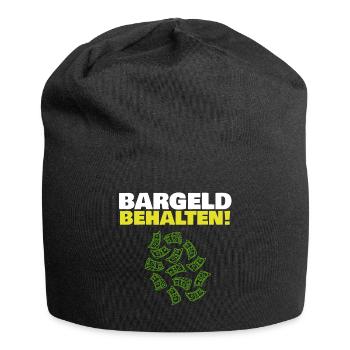Bargeld behalten Freiheit Geld System Abschaffung - Jersey-Beanie - Schwarz - Vorne
