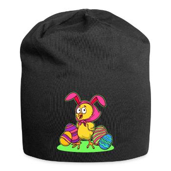 Osterküken Kücken Osterfest Frohe Ostern Ostereier - Jersey-Beanie - Schwarz - Vorne