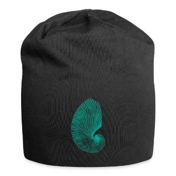 Teal Abstract Snail Pattern - Jersey Beanie - black - Front