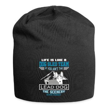 Dog Sled Team, sled dogs, Husky, Alaska - Jersey Beanie - black - Front