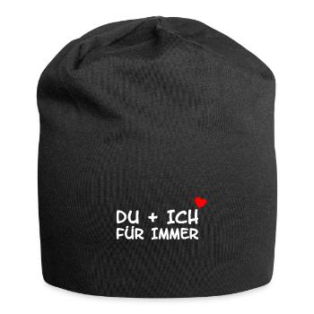 Du und Ich Liebe Herz für immer - Jersey-Beanie - Schwarz - Vorne