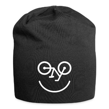Bicycle face bike laugh funny smile gift - Jersey Beanie - black - Front