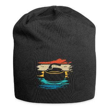 Joueurs de curling, curling, curling - Bonnet en jersey - noir - Devant