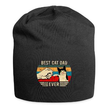 Best Cat Dad Ever Bump Kitten Vintage - Jersey Beanie - black - Front