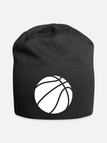 Basketball logo white - Jersey Beanie - black