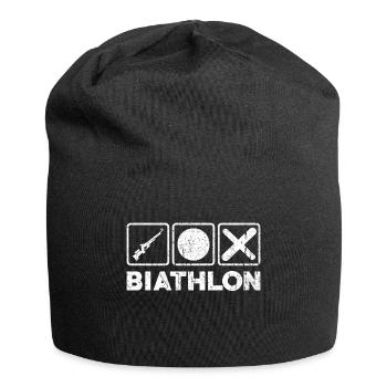 Biathlon, Biathlet, Langlauf - Jersey-Beanie - Schwarz - Vorne