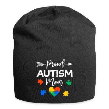 Proud Autism Mom Autismus Awareness Geschenk - Jersey-Beanie - Schwarz - Vorne