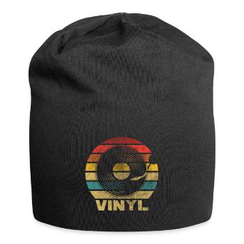 Vinyle Vintage Rétro Disque phonographe LP - Bonnet en jersey - noir - Devant