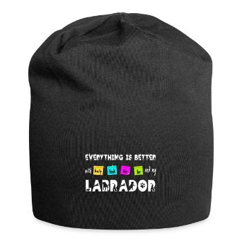 Cadeau Labrador Retriever pour les buveurs de bière - vin - Bonnet en jersey - noir - Devant