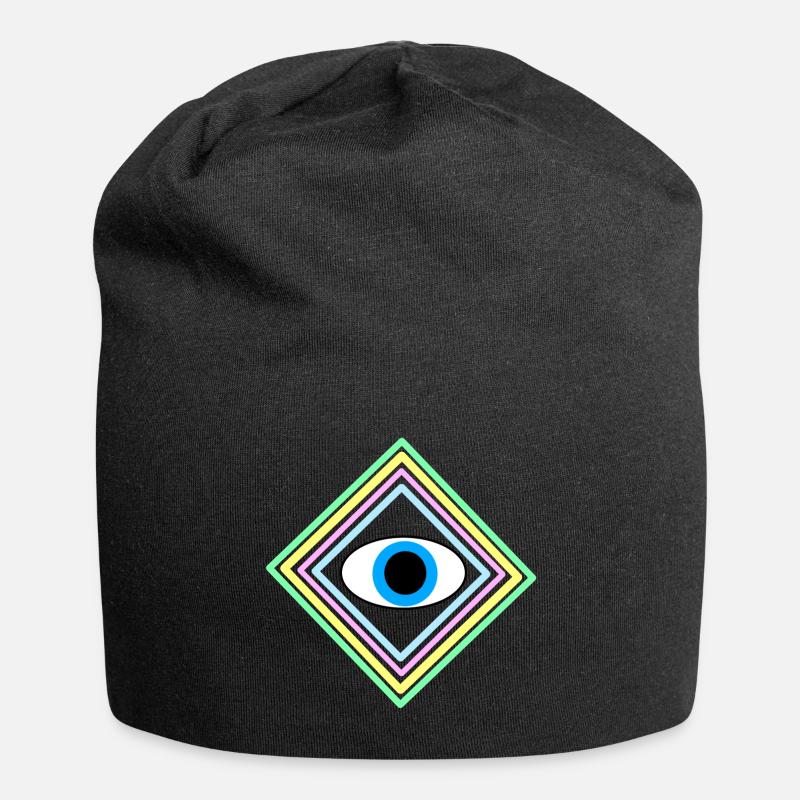 Eye square - Jersey Beanie - black