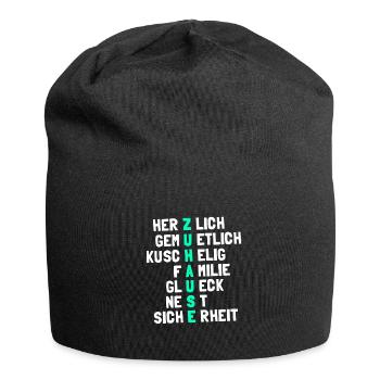 Zuhause ist es doch am schönsten ... - Jersey-Beanie - Schwarz - Vorne