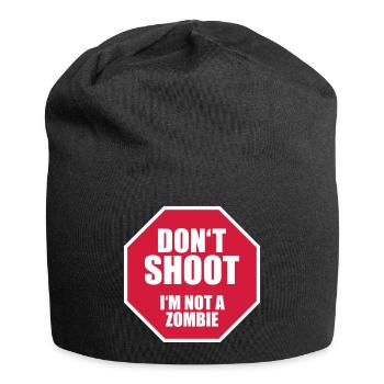 Nicht schießen, ich bin kein Zombie - Jersey-Beanie - Schwarz - Vorne