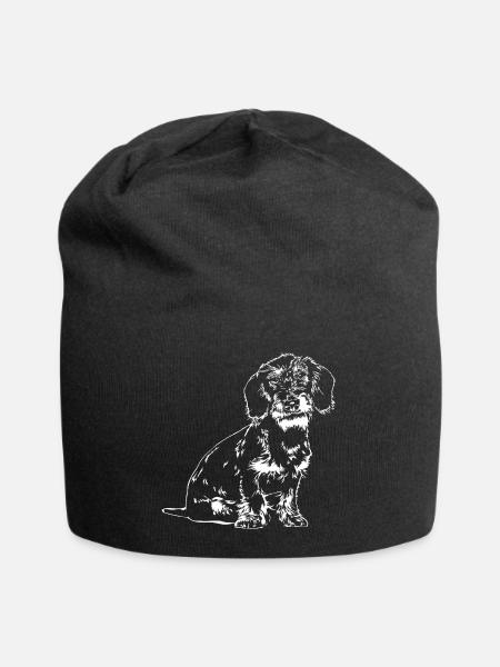 RAUHAARDACKEL Rauhaarteckel Jagdhund Wilsigns - Jersey-Beanie - Schwarz