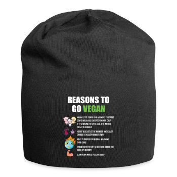 Vegan Veganer Veganerin Erderwärmung Tierliebe - Jersey-Beanie - Schwarz - Vorne