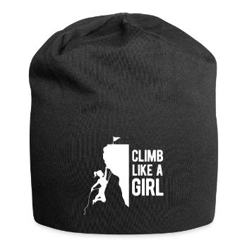 cool saying climb woman climber mountains women - Jersey Beanie - black - Front