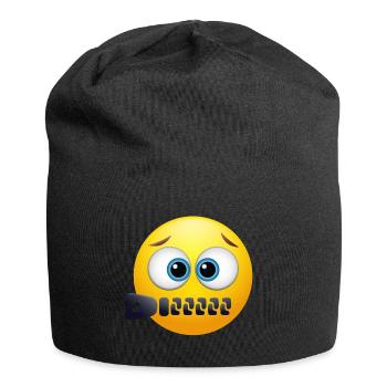 EMOJI with zipper cool & funny design - Jersey Beanie - black - Front