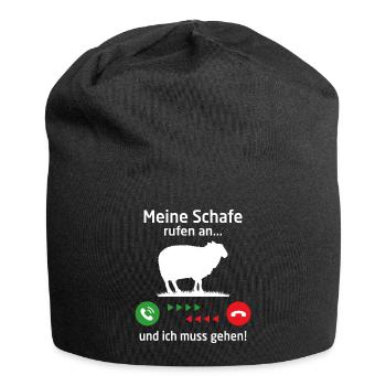Meine schafe rufen an...und ich muss gehen ! - Jersey-Beanie - Schwarz - Vorne