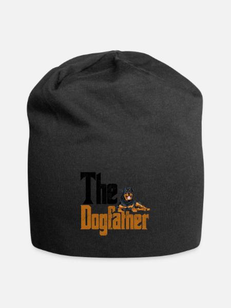Hund Rottweiler Vater Dogfather Pate Tierliebe - Jersey-Beanie - Schwarz