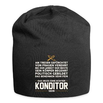 Bäcker backen Konditor lustiger Spruch Konditoren - Jersey-Beanie - Schwarz - Vorne