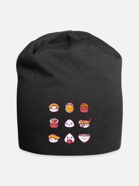 kawaii sushi - Jersey Beanie - black