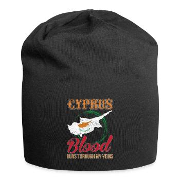 Zypern - Jersey-Beanie - Schwarz - Vorne