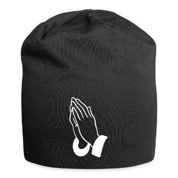 Art lineal des mains de prière - Bonnet en jersey - noir - Devant