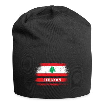 Liban drapeau vintage - Bonnet en jersey - noir - Devant