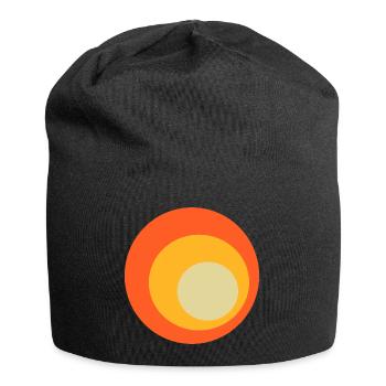 70er Jahre Kreise Muster - Jersey-Beanie - Schwarz - Vorne