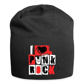 I love punk rock punk rock music hard rock metal - Jersey Beanie - black - Front