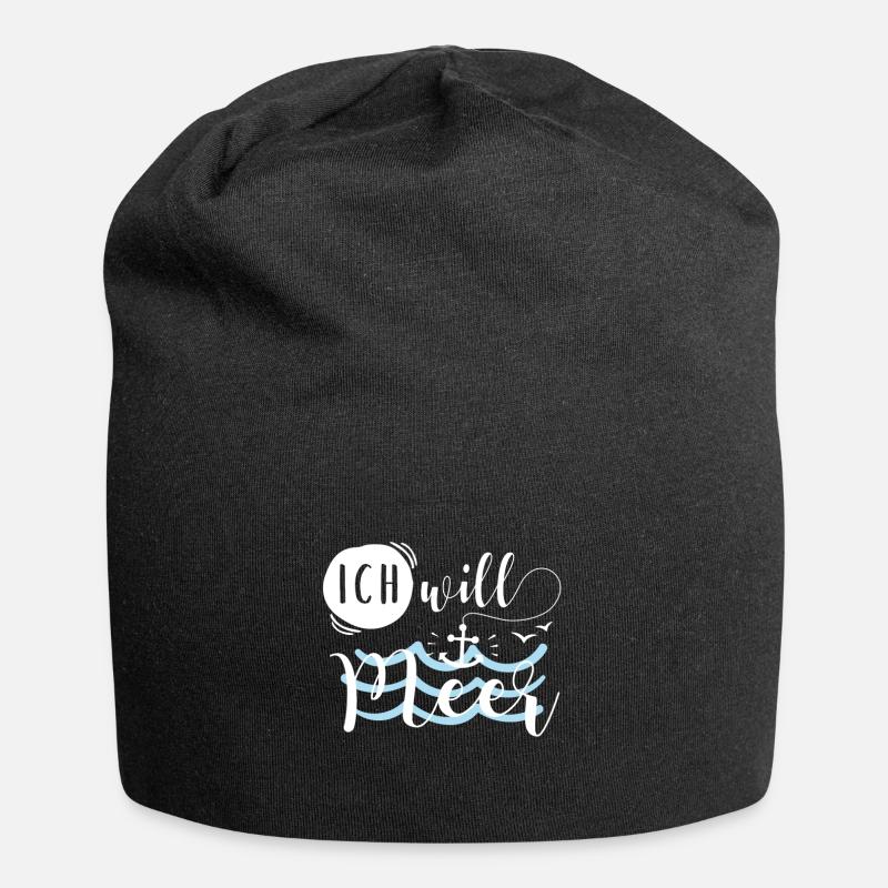 Ich will Meer - Jersey-Beanie - Schwarz