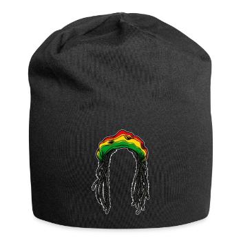 Rasta hairstyle braid hair reggae Jamaica chilling - Jersey Beanie - black - Front