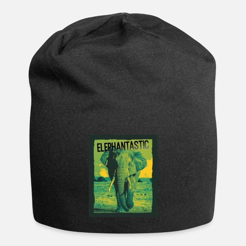 Elephantastic Elefant Elefanten Tierliebe Tiere - Jersey-Beanie - Schwarz