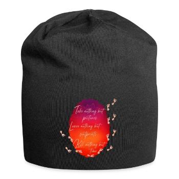 Hinterlassen Sie nichts als Fußabdrücke... - Jersey-Beanie - Schwarz - Vorne