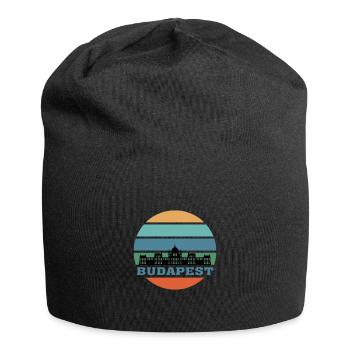 Wahrzeichen der Stadt Budapest Skyline Ungarn - Jersey-Beanie - Schwarz - Vorne