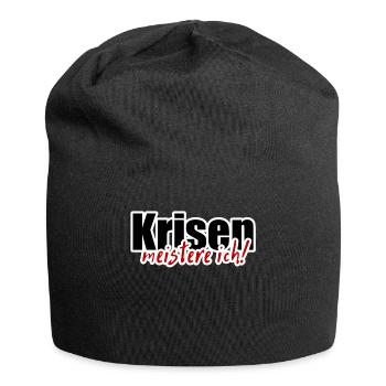 Krise Meister Opftimist Spruch Motivation - Jersey-Beanie - Schwarz - Vorne