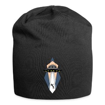 UFO Alien Spaceship - Außerirdisch Cool - Jersey-Beanie - Schwarz - Vorne
