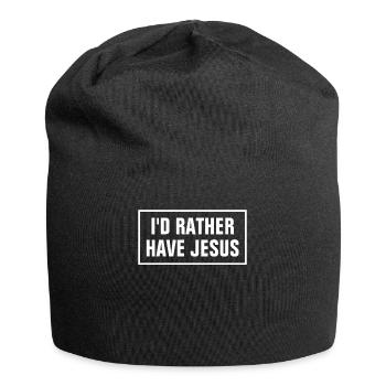 Ich hätte eher Jesus - Christian - Jersey-Beanie - Schwarz - Vorne