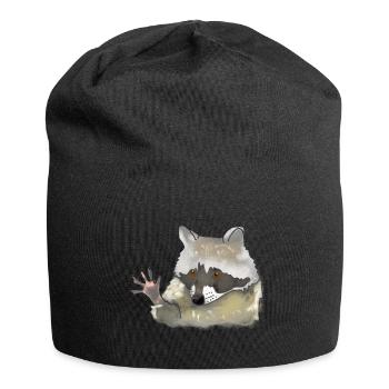 Waschbär - Jersey-Beanie - Schwarz - Vorne