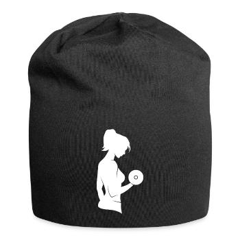 Dumbbell workout bodybuilding gym workout - Jersey Beanie - black - Front