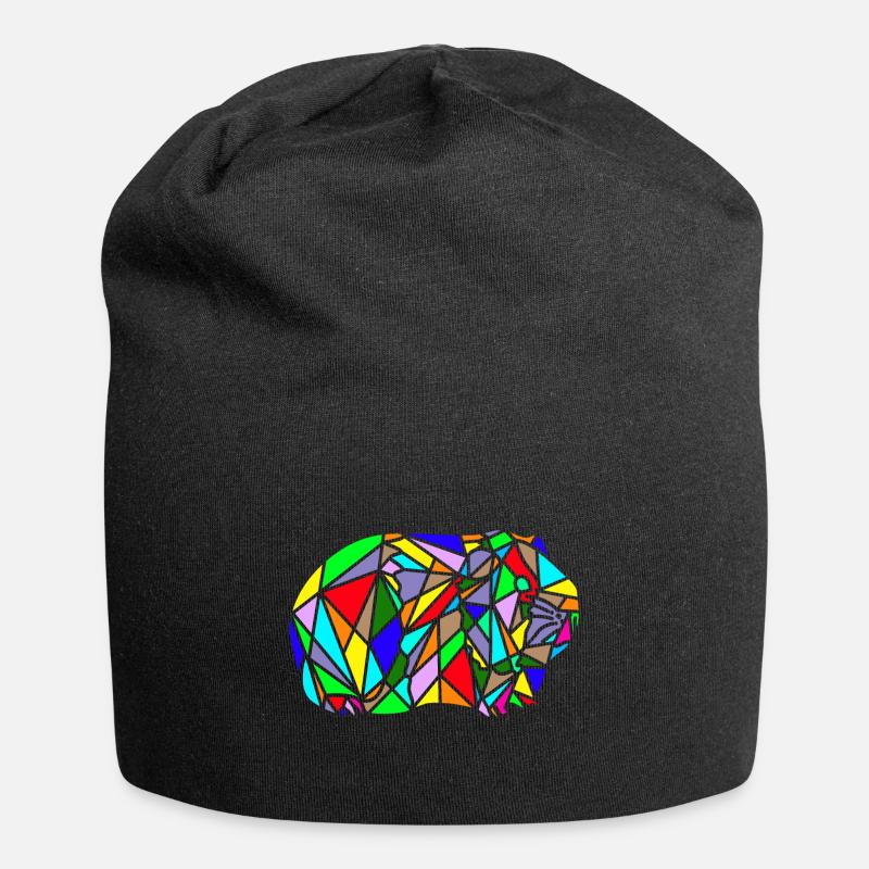 polygon meerschweinchen Regenbogen - Jersey-Beanie - Schwarz