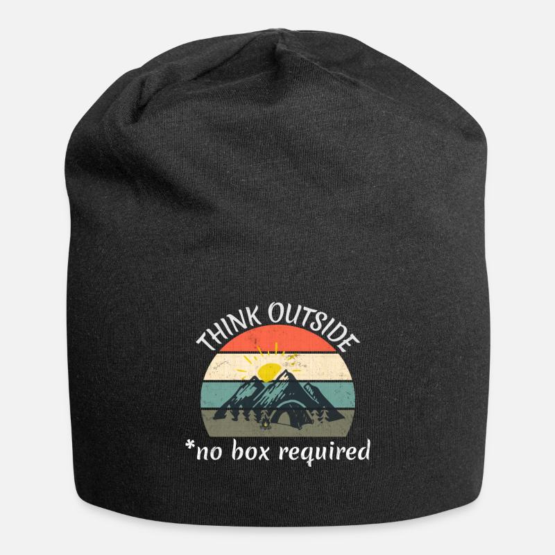 Pensez à l'extérieur - Aucune boîte requise - Bonnet en jersey - noir