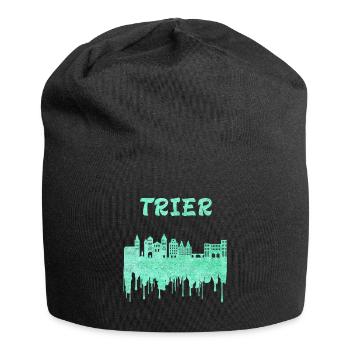 Trier Syline Design / Geschenkidee - Jersey-Beanie - Schwarz - Vorne