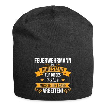 Feuerwehrmann Feuerwehr Spruch Ruhestand Beruf - Jersey-Beanie - Anthrazit - Vorne