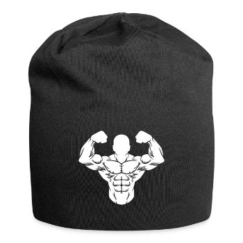 Bodybuilder Starker Mann Muskelaufbau Muskel Sport - Jersey-Beanie - Schwarz - Vorne