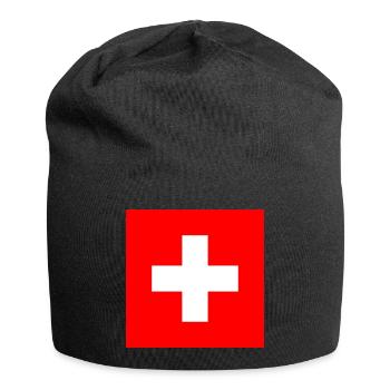 Swiss cross large - Jersey Beanie - black - Front