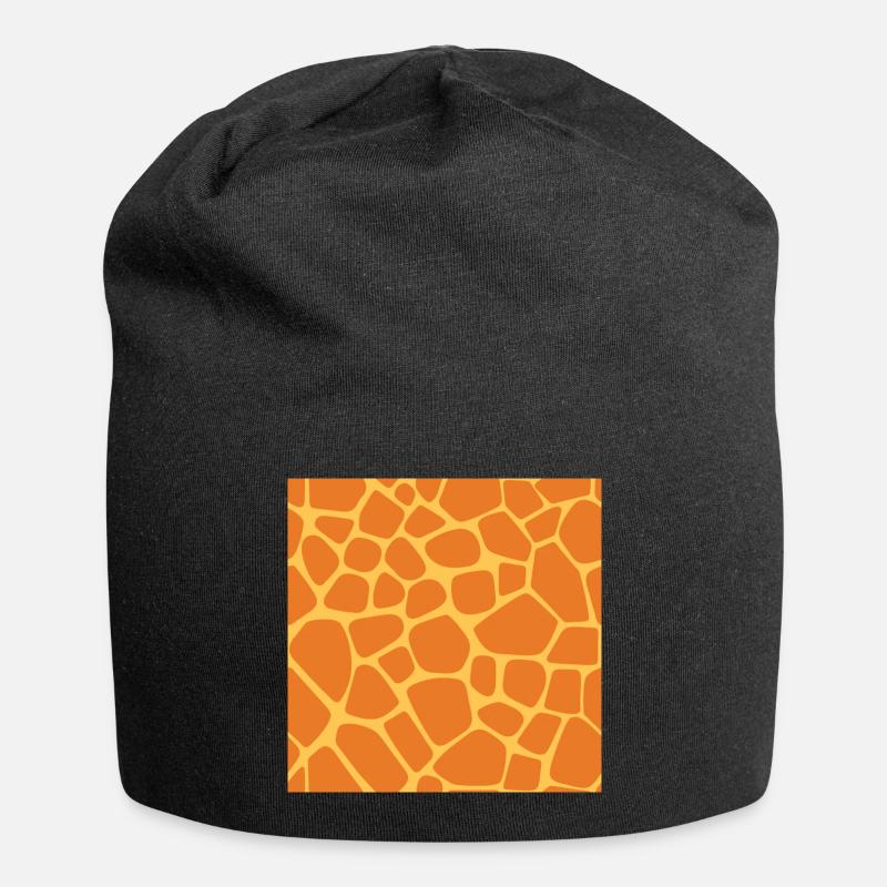 Giraffe Pattern - Jersey Beanie - black