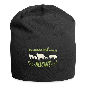 Vegetarisch Vegan Vegetarier Veganer Spruch - Jersey-Beanie - Schwarz - Vorne